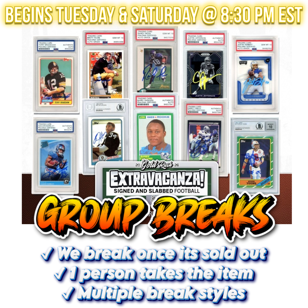 2026 Gold Rush Signed & Slabbed Football Box - BREAK #175