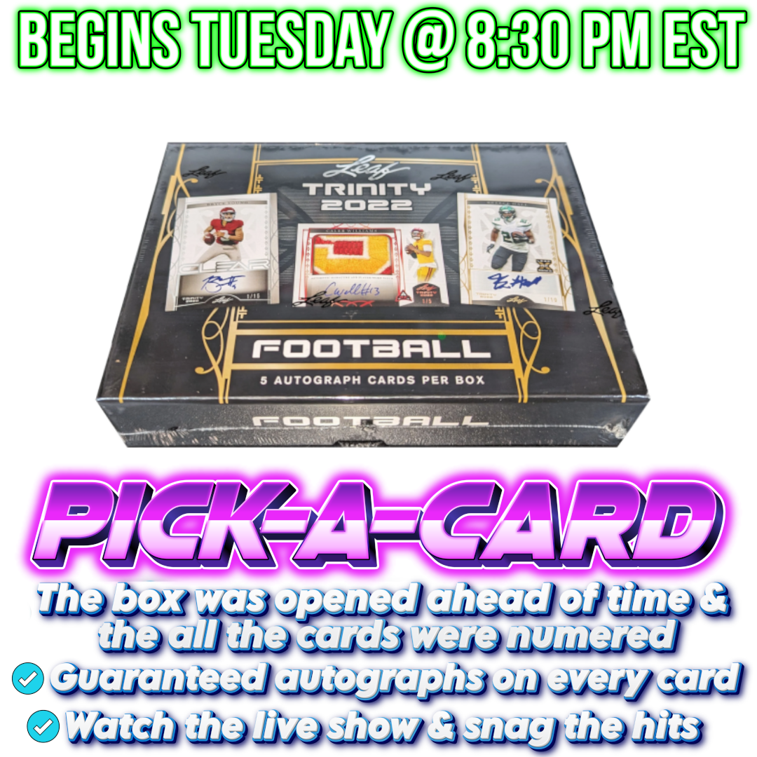 2022 Leaf Trinity Football Hobby Pick-A-Card - BOX #01