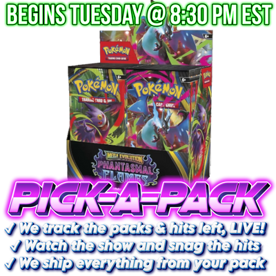 Pokemon TCG - Mega Evolution - Phantasmal Flames - Booster Box Pick-A-Pack (2 Packs) - Box #01