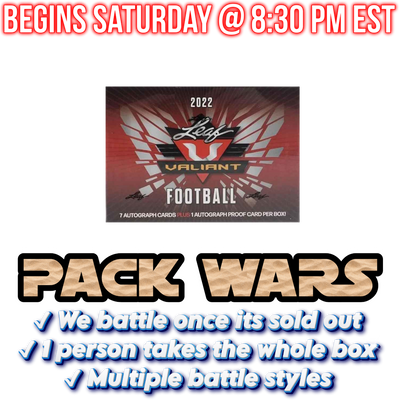 2022 Leaf Valiant Football Hobby Box - WAR #209
