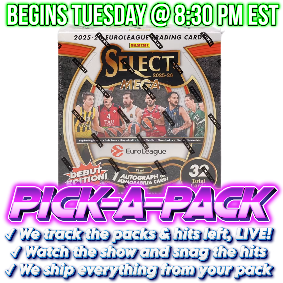 2025/26 Select EuroLeague Basketball Mega Pick-A-Pack - BOX #01