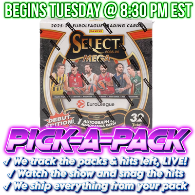 2025/26 Select EuroLeague Basketball Mega Pick-A-Pack - BOX #01