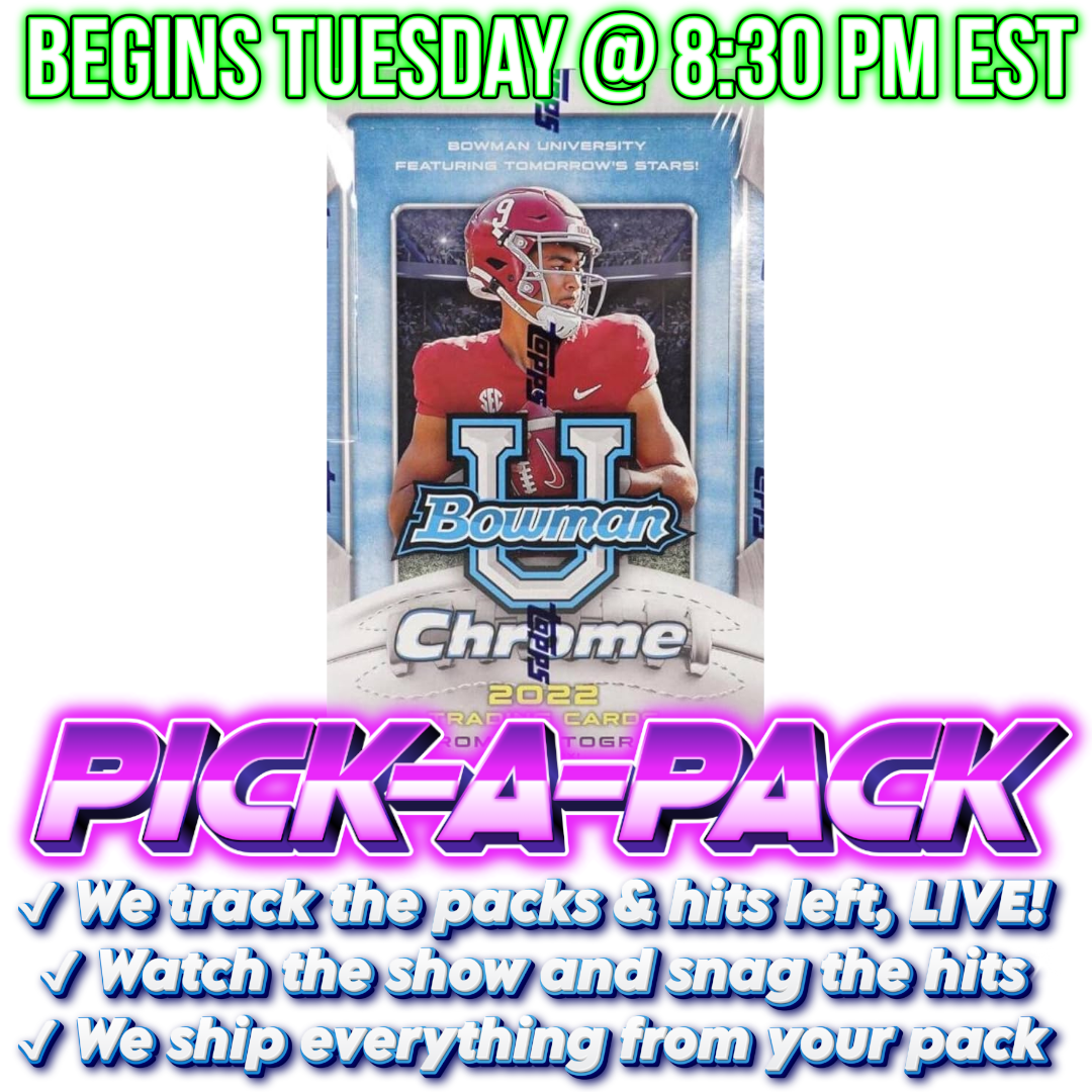 2022 Bowman Chrome University Football Hobby Pick-A-Pack - Box #05