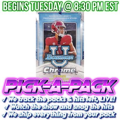 2022 Bowman Chrome University Football Hobby Pick-A-Pack - Box #05