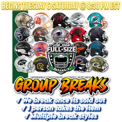2026 Gold Rush Autographed Full-Size Football Helmet Series 1 - BREAK #163