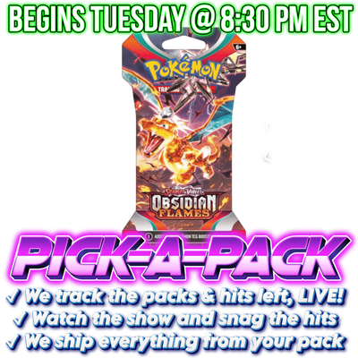 Pokemon TCG - Scarlet & Violet - Obsidian Flames - Sleeved Pick-A-Pack - BUNDLE #01