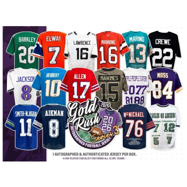 2026 Gold Rush Autographed Football Jersey Series 3 Box