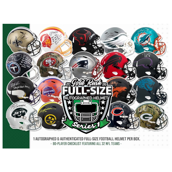 2026 Gold Rush Autographed Full-Size Football Helmet Series 1 Box
