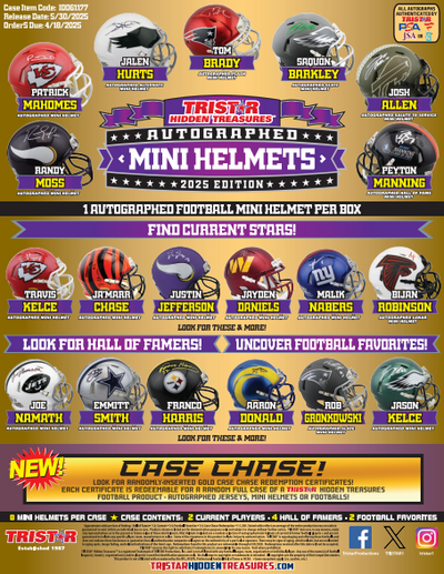 2025 Tristar Hidden Treasures Autographed Football Mini Helmet (1 Box) - (GB)8SPTRD-141