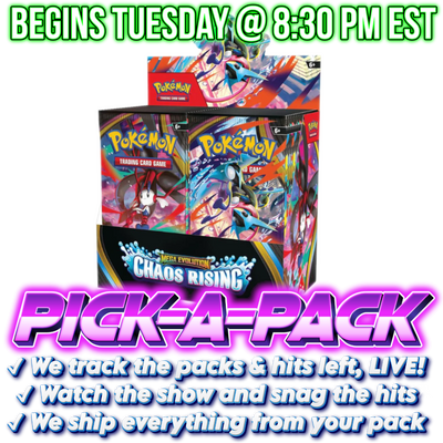 Pokemon TCG - Mega Evolution - Chaos Rising Booster Pick-A-Pack (2 PACKS) - BOX #01