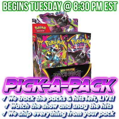 Pokemon TCG - Mega Evolution - Pitch Black Booster Box Pick-A-Pack (2 packs) - BOX #01