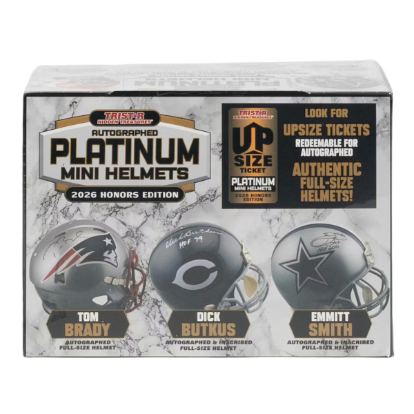 2026 Tristar Hidden Treasures Autographed PLATINUM Football Mini Helmet - Honors Edition Box